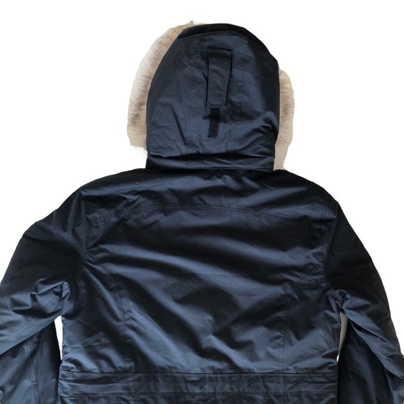LL Bean Women's Baxter State Parka Black Removable Hood Faux Fur Down XS Petite - Picture 9 of 15